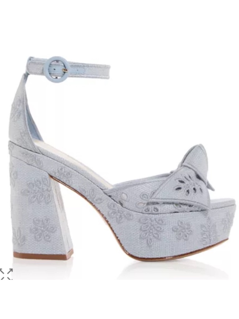 Alexandre Birman Clarita Embroidery Platform Sandals Nwt Light Blue Size 41